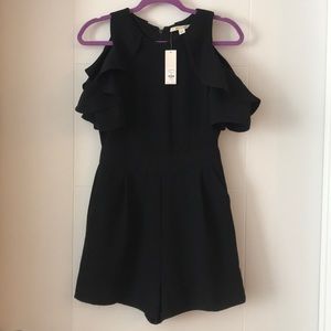 Francesca’s Miami Brand Black Cold Shoulder Romper